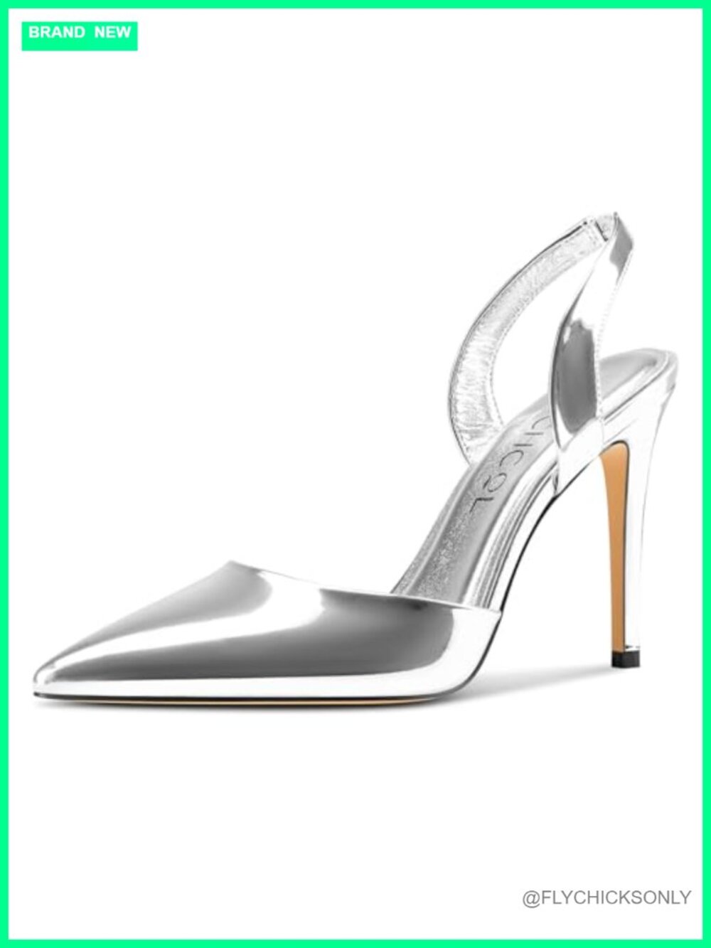 Aachcol Womens Faux Leather Slingback Stiletto High Heel Pumps Pointed Toe